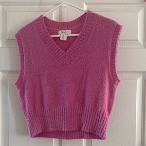 Jessica Simpson Pink V-Neck Sweater Vest